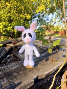 Peluche d'Antoine Daniel dans son costume Lapin