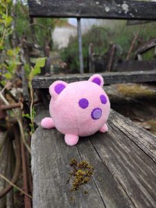 Peluche ronde rose - réservée